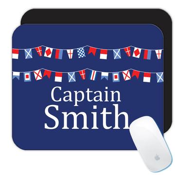 Personalized Maritime Flags : Gift Mousepad For Captain Naval Beach Boat Smith