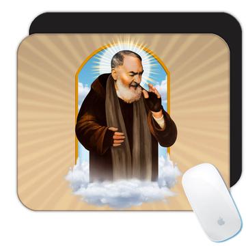 Saint Pio Of Pietrelcina Clouds : Gift Mousepad Religious Catholic Padre Christian