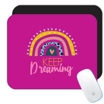 Cute Rainbow Print : Gift Mousepad Baby Girl Nursery Decor Keep Dreaming Boho Abstract