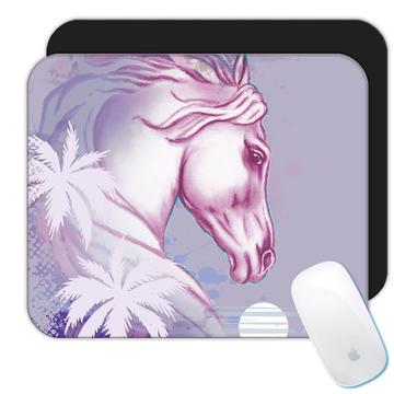 Horse Palm Trees : Gift Mousepad For Horses Lover Animal Sweet Art Print Wall Decor Friendship