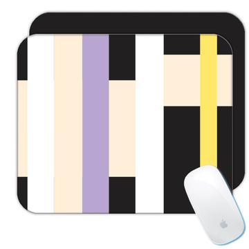 Stripes Abstract Art : Gift Mousepad Purple Black Yellow White