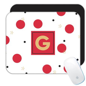 Custom For Him Her : Gift Mousepad Personalized Name Abstract Polka Dots Print Boss Coworker