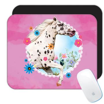 Dalmatian Horse Flowers : Gift Mousepad Photo Art Print Whimsical Animal Nature Home Poster
