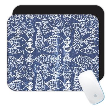Fish Print : Gift Mousepad Silhouettes Cute For Fishing Lover Fisher Christian Faith Symbol Faithful