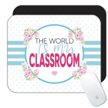 Classroom School Kid : Gift Mousepad For Teacher Children Flowers Stripes Cute Sweet Birthday