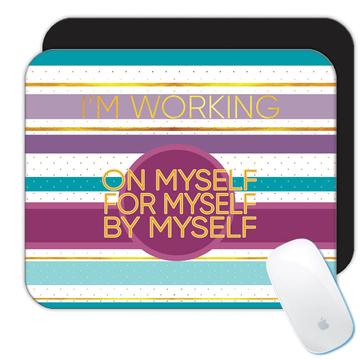 For Introvert Humor Art : Gift Mousepad Stripes Abstract Print By Myself Quote Birthday Coworker