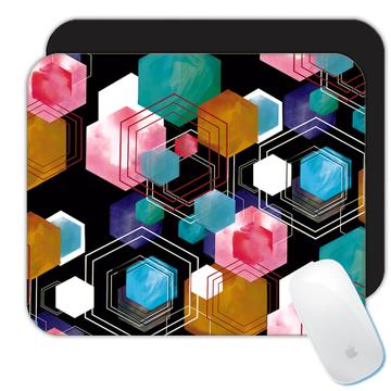 Abstract Combs Cells : Gift Mousepad For Birthday Favor Friend Coworker Hexagons Funny Colors