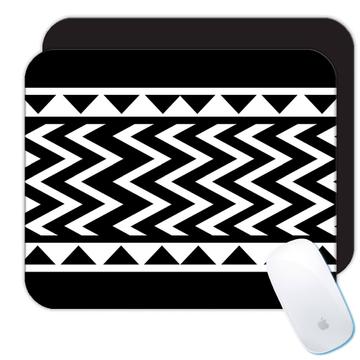 Chevron Black And White : Gift Mousepad Fun Design For Home Kitchen Decor Tribal Print Coworker