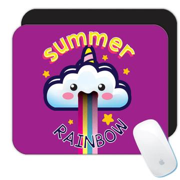 Summer Rainbow : Gift Mousepad Cute Art Print Unicorn Trendy Fashion Funny Kids Child Girlish