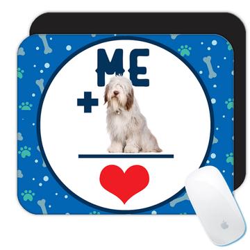 Love Bearded Collie : Gift Mousepad For Dog Lover Owner Pet Animal Puppy Birthday Mom Dad Cute