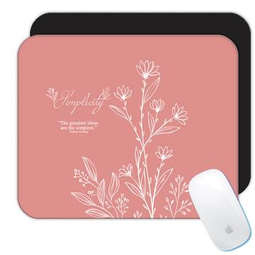Flowers Silhouette Art Print : Gift Mousepad Plant Lover Nature Cute Delicate Birthday Decor Friend