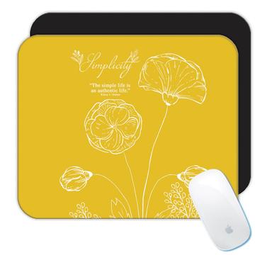 Poppy Silhouette Art Print : Gift Mousepad Flowers Nature Cute Summer Birthday Decor Best Friend