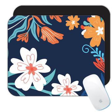Vintage Style Flower Print : Gift Mousepad Retro Decor Floral Colorful Fabric For Her Grandma Woman