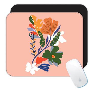 Retro Style Flowers Print : Gift Mousepad Vintage Decor Floral Colorful Fabric For Her Grandma Woman