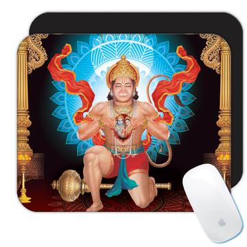Hanuman Rama Sita Poster : Gift Mousepad Vintage Indian Style Religion Devotional Print God