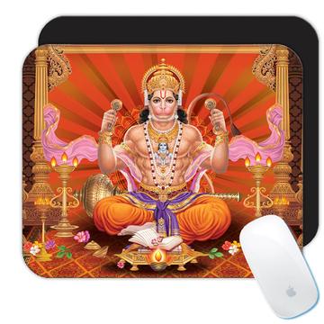 Traditional Hanuman Poster : Gift Mousepad Rama Hindu God Lord Indian Style Devotional Art Print