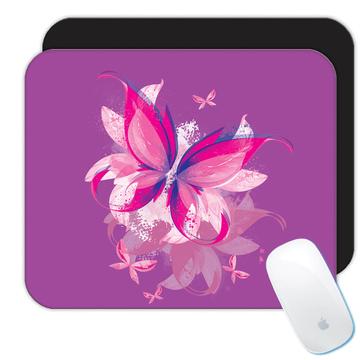Pink butterfly Artistic : Gift Mousepad