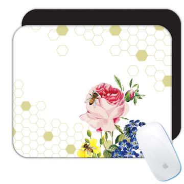 Bee Flowers Classic  : Gift Mousepad Floral