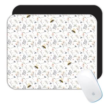 Floral Pattern Bee  : Gift Mousepad Flowers