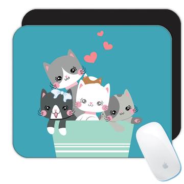 Kitten inside Box  : Gift Mousepad Cats Pets Cute Kawaii