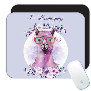 Llama glasses : Gift Mousepad be Llamazing