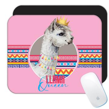 Llama Crown : Gift Mousepad Queen Ethnic Background