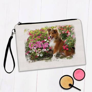 Collie Mom Flowers Garden : Gift Makeup Bag Dog Puppy Pet Animal Cute