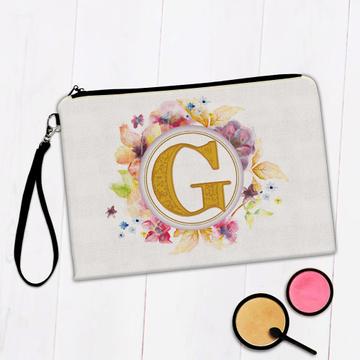 Monogram Letter G : Gift Makeup Bag Name Initial Alphabet ABC