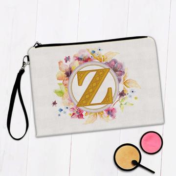 Monogram Letter Z : Gift Makeup Bag Name Initial Alphabet ABC