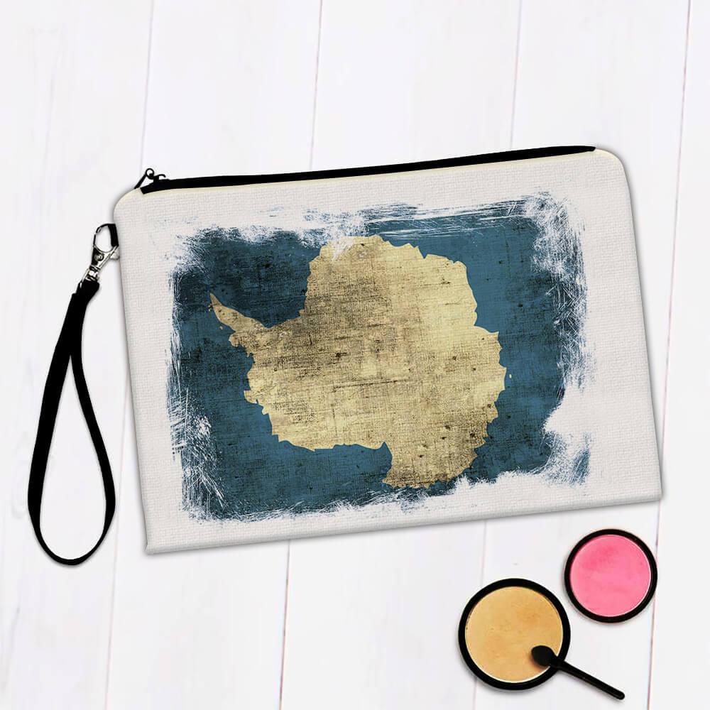 Antarctica Flag : Gift Makeup Bag Continent North Pole Snow Country Souvenir Map Travel Unique