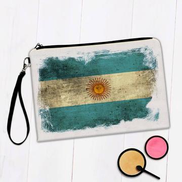 Argentina : Gift Makeup Bag Distressed Flag Vintage Argentine Expat Country