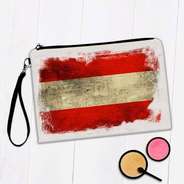 Austria : Gift Makeup Bag Distressed Flag Vintage Austrian Expat Country
