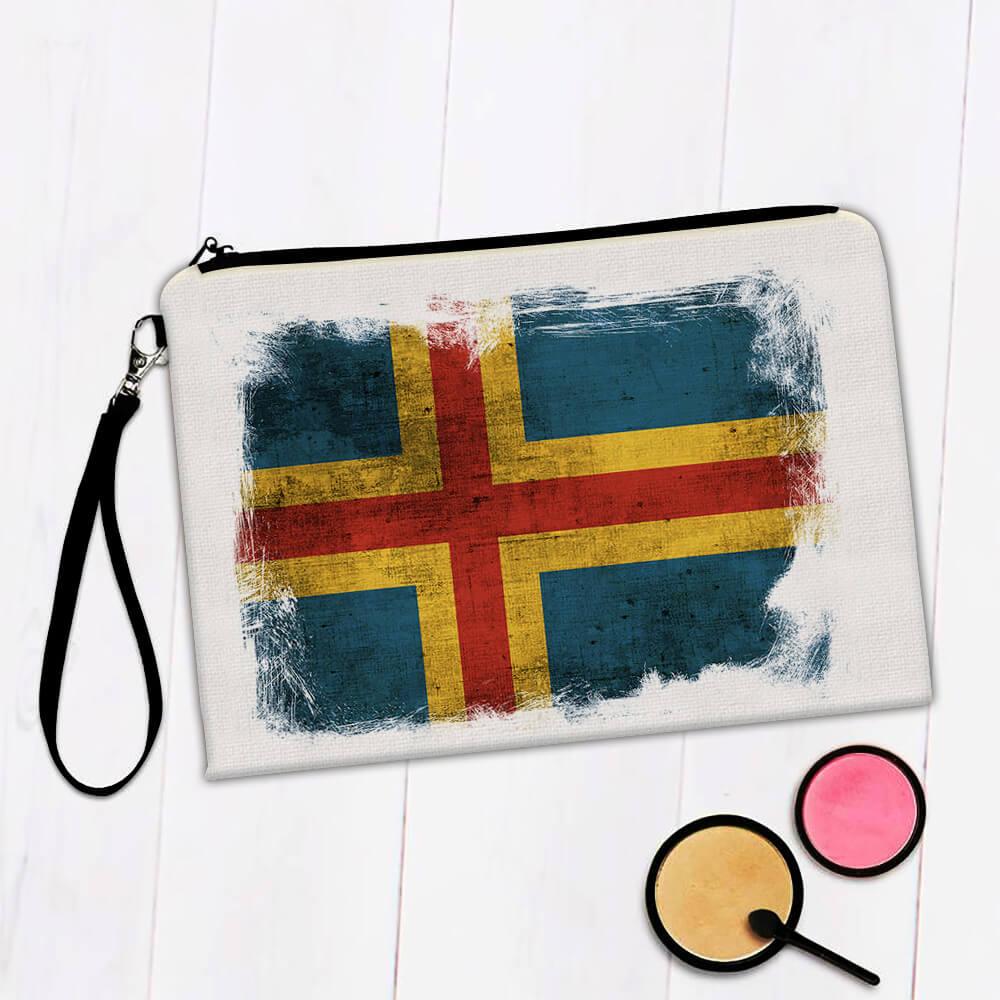Aland Islands Flag : Gift Makeup Bag Europe European Country Souvenir Patriotic Pride Vintage Travel