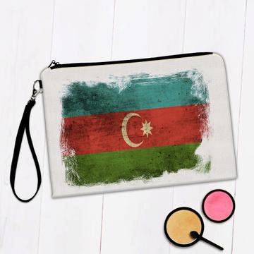 Azerbaijan Azerbaijani Flag : Gift Makeup Bag Distressed Print Europe Country Souvenir Prose Patriotic