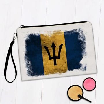 Barbados Barbadian Flag : Gift Makeup Bag Distressed North American Country Souvenir Patriotic