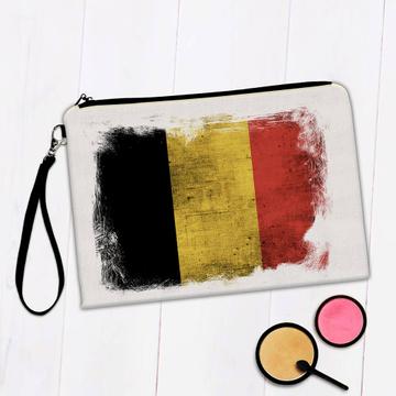 Belgium Belgian Flag : Gift Makeup Bag European Union Country Souvenir Distressed Pride Vintage