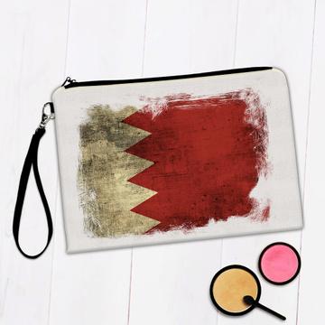 Bahrain Bahraini Flag : Gift Makeup Bag Distressed Asia Asian Country Souvenir Patriotic Vintage