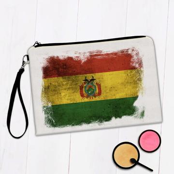 Bolivia Bolivian Flag Distressed : Gift Makeup Bag South American Latin Country Souvenir Patriotic Art