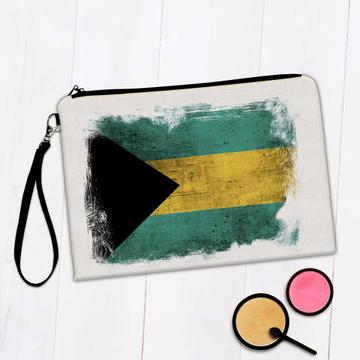 Bahamas Bahamian Flag : Gift Makeup Bag Distressed North American Country Souvenir Pride Vintage