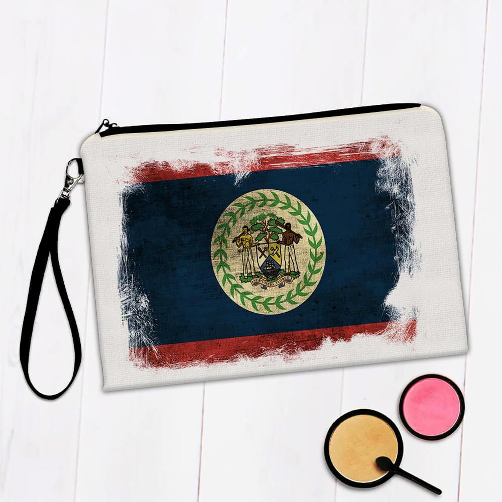 Belize Belizean Flag : Gift Makeup Bag Distressed Central American Country Souvenir Patriotic Vintage
