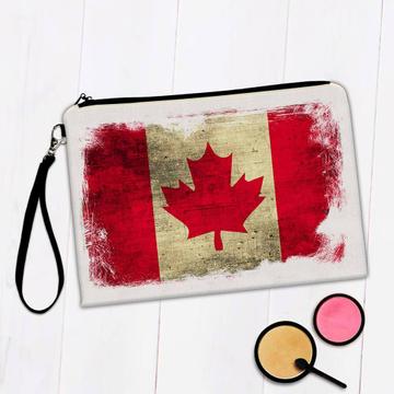 Canada : Gift Makeup Bag Distressed Flag Vintage Canadian Expat Country