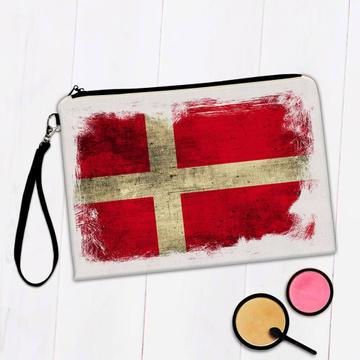 Denmark : Gift Makeup Bag Distressed Flag Vintage Danish Expat Country