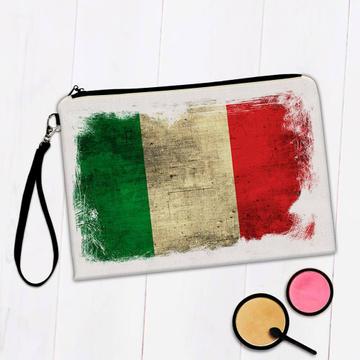 Italy : Gift Makeup Bag Distressed Flag Vintage Italian Expat Country
