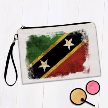 Saint Kitts And Nevis Flag : Gift Makeup Bag North America Country Proud Souvenir Patriotic Vintage