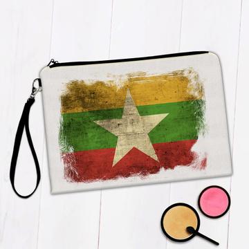 Myanmar Flag : Gift Makeup Bag Distressed Proud Asian Independence Country Souvenir National