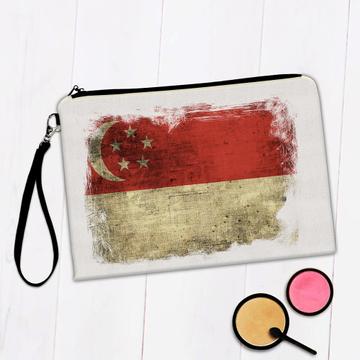 Singapore Singaporean Flag : Gift Makeup Bag South East Asia Country Souvenir National Pride Art