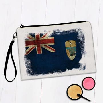 Saint Helena Flag : Gift Makeup Bag Africa African Island Country National Souvenir Distressed Art