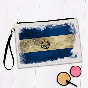 El Salvador : Gift Makeup Bag Distressed Flag Vintage Salvadorean Expat Country
