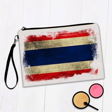 Thailand : Gift Makeup Bag Distressed Flag Vintage Thai Expat Country
