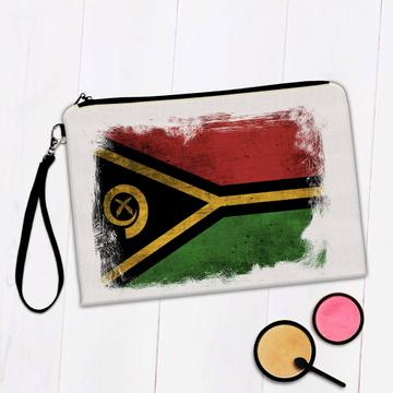 Vanuatu Flag : Gift Makeup Bag South Pacific Country National Souvenir Distressed Australia Pride Art